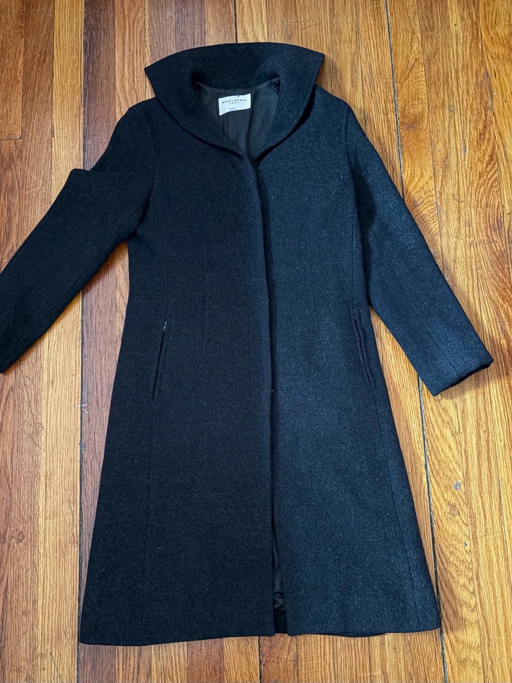 Marc Jacobs Charcoal Gray Wool Coat with Gray Lining